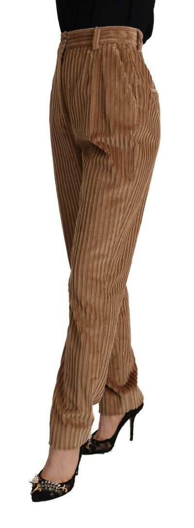 Pantalon fuselé taille haute en velours côtelé Dolce &amp; Gabbana élégant