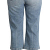 Dolce &amp; Gabbana – Capri-Crop-Jeans aus zerfetztem Baumwolldenim in Blau
