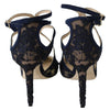 Jimmy Choo Navy Blue Lancer 85 Sandals Pumps