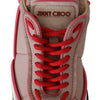 Jimmy Choo Ballet Pink and Red Raine Sneakers