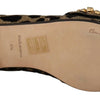 Dolce & Gabbana Gold Leopard Print Crystals Loafers Shoes
