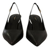 Escarpins élégants à bride arrière en cuir noir Dolce &amp; Gabbana