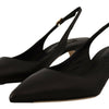 Escarpins élégants à bride arrière en cuir noir Dolce &amp; Gabbana