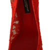 Escarpins à talons en dentelle Taormina en cristal rouge Dolce &amp; Gabbana