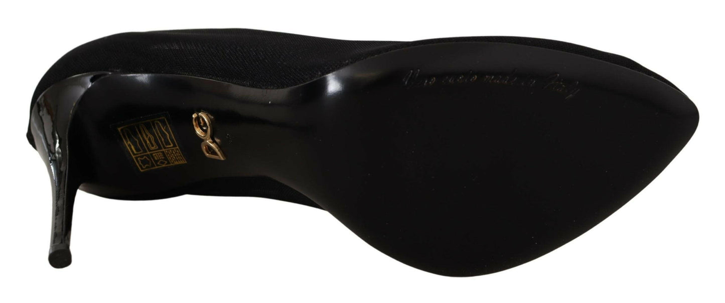 Bottes chaussettes extensibles noires élégantes Dolce &amp; Gabbana