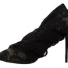 Dolce & Gabbana Black Stretch Socks Taormina Lace Boots Shoes