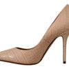 Dolce &amp; Gabbana Beige Leder Bellucci Heels Pumps Schuhe