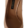 Dolce &amp; Gabbana Beige Leder Bellucci Heels Pumps Schuhe