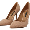 Dolce &amp; Gabbana Beige Leder Bellucci Heels Pumps Schuhe