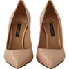 Dolce &amp; Gabbana Beige Leder Bellucci Heels Pumps Schuhe
