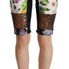 Dolce & Gabbana Multicolor Patchwork High Waist Cropped Pants