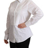 Dolce & Gabbana White Cotton Dress Collared Long Sleeves Shirt Top