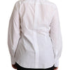 Dolce & Gabbana White Cotton Dress Collared Long Sleeves Shirt Top