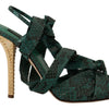 Dolce & Gabbana Green Python Strap Sandals Heels Shoes