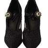 Escarpins à talons aiguilles élégants en dentelle noire Dolce &amp; Gabbana