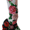 Dolce & Gabbana Black Floral Socks Crystal Jersey Boots Shoes