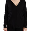 Dolce & Gabbana Black Wool V-neck Long Sleeves Pullover Top