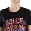 T-shirt ras du cou noir chic Dolce &amp; Gabbana avec logo