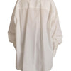 Dolce & Gabbana White Cotton Button Up Collared Long Sleeve Top