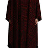 Dolce & Gabbana Black Red Cotton Checkered Over Coat Jacket