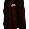 Dolce & Gabbana Black Red Cotton Checkered Over Coat Jacket