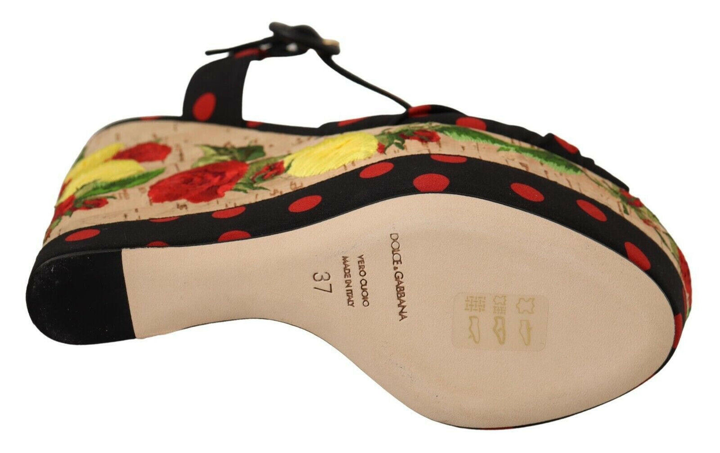 Escarpins à plateforme en soie mélangée multicolore Dolce &amp; Gabbana