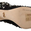 Dolce & Gabbana Black Crystals Heels Zipper Short Boots Shoes