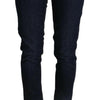 Acht Blue Cotton Low Waist Slim Fit Denim Women Trouser Jeans