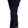 Acht Blue Cotton Low Waist Slim Fit Denim Women Trouser Jeans