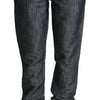 Acht Dark Gray Ramie Mid Wide Waist Straight Denim Jeans