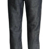 Acht Dark Gray Ramie Mid Wide Waist Straight Denim Jeans
