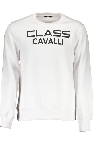 Cavalli Class Weißes Baumwoll-Sweatshirt