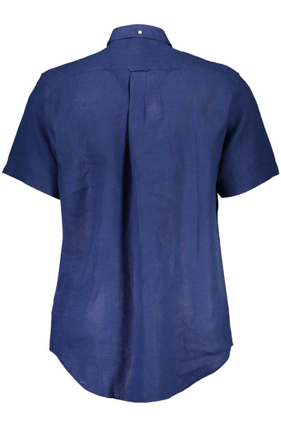 Chemise boutonnée élégante en lin bleu Gant