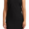 Patrizia Pepe Black Cotton Blend Sleeveless Knee Length Sheath Dress