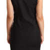 Patrizia Pepe Black Cotton Blend Sleeveless Knee Length Sheath Dress
