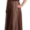 Dolce & Gabbana Metallic Bronze Polyester Maxi Gown Dress