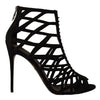 Dolce & Gabbana Black Suede Stiletto Heels Bette Sandals Shoes