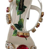 Dolce & Gabbana White Leather Crystal Keira Heels Sandals Shoes