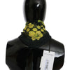 GF Ferre Black Yellow Floral Wrap Shawl Foulard Scarf