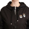 Dolce & Gabbana Black Polyester Hooded Bomber Full Zip Jacket