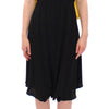 Lamberto Petri Black Yellow Silk Shift Sheath Coctail Dress