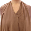 Lamberto Petri Brown Draped Silk Sheath Shift Coctail Dress