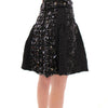 Dolce & Gabbana Black Crystal Handmade Above Knee Skirt