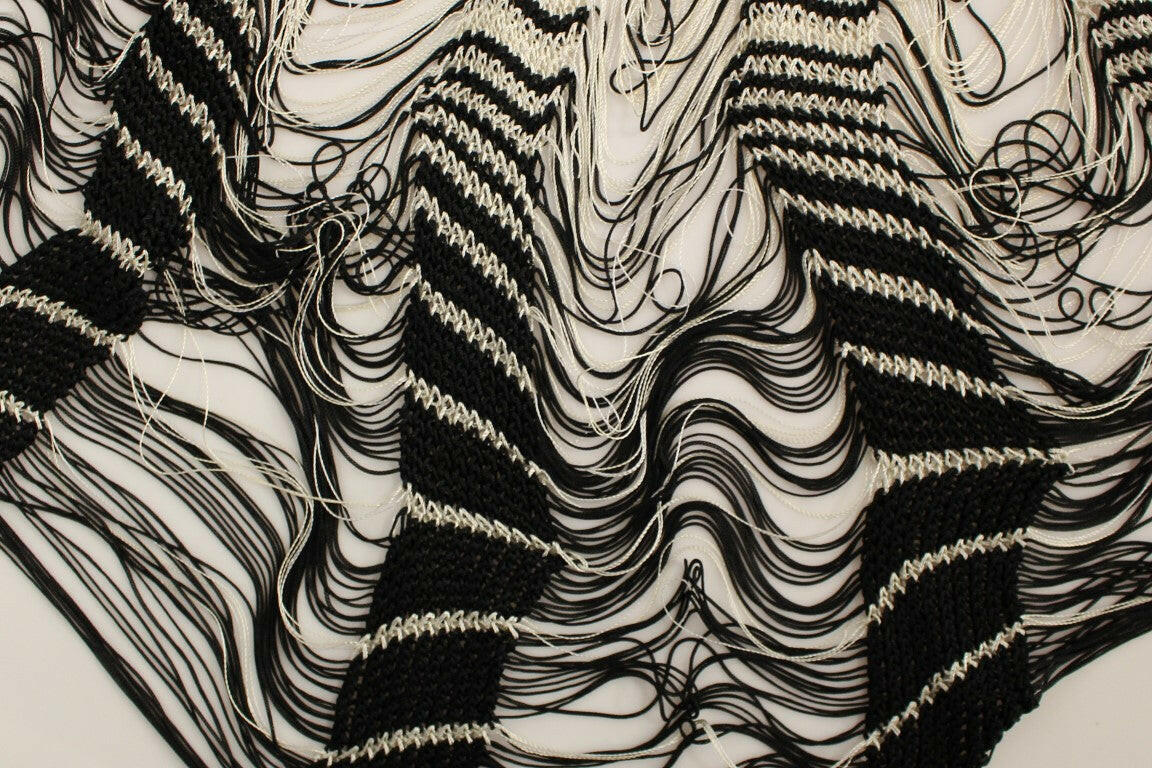 Alice Palmer – Weiß-schwarzer, asymmetrischer Strickrock