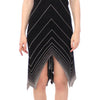 Alice Palmer Black White Low V Neck Knitted Cocktail Dress