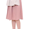 Comeforbreakfast Pink Gray Knee-Length Pleated Skirt