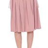 Comeforbreakfast Pink Gray Knee-Length Pleated Skirt