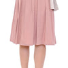 Comeforbreakfast Pink Gray Knee-Length Pleated Skirt