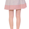Comeforbreakfast Pink Gray Mini Short Pleated Skirt