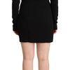 Dsquared² Black Long Sleeves Deep V-neck Mini Sheath Dress